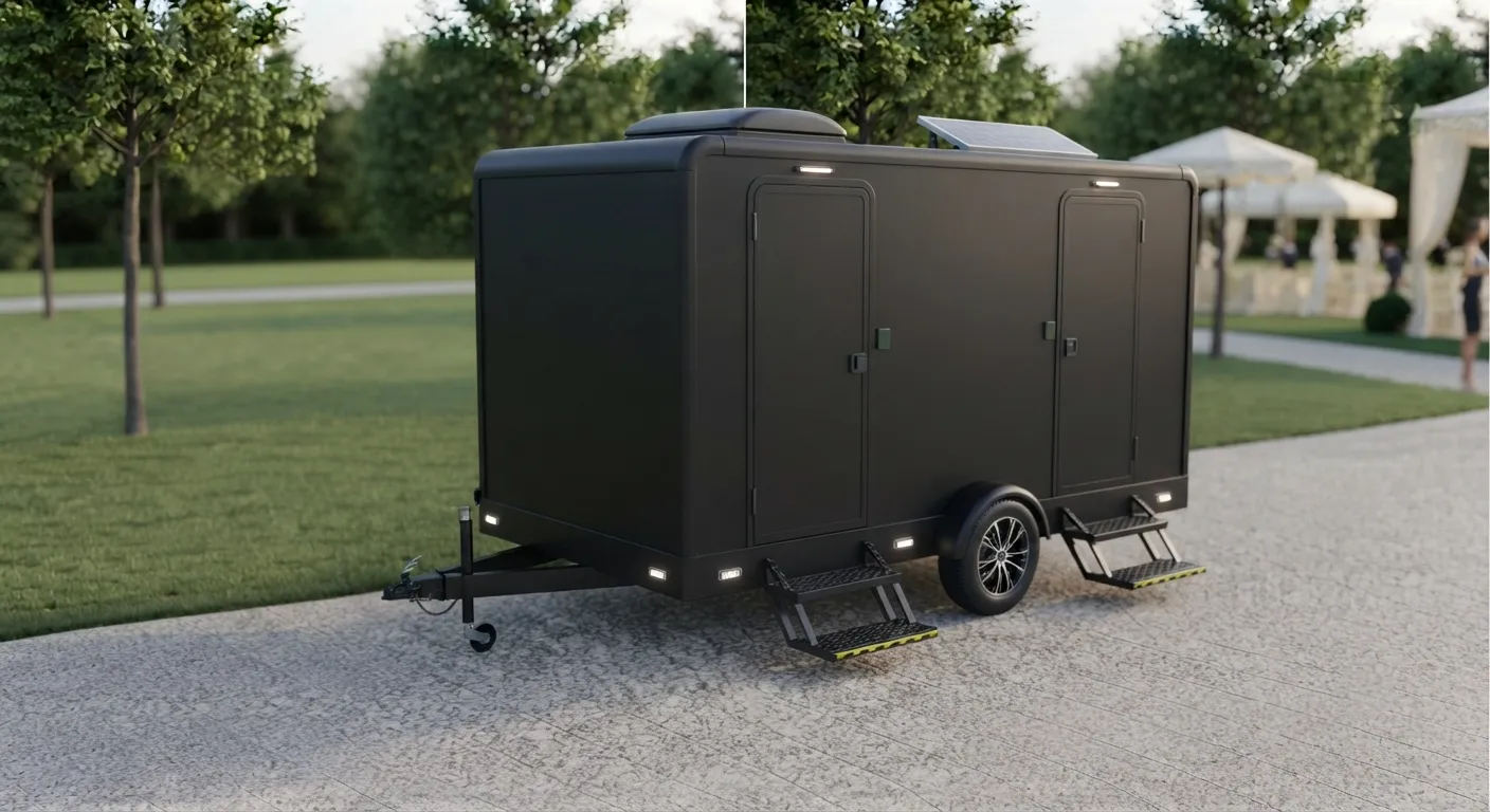 2 stall restroom trailer from our Champaign fleet